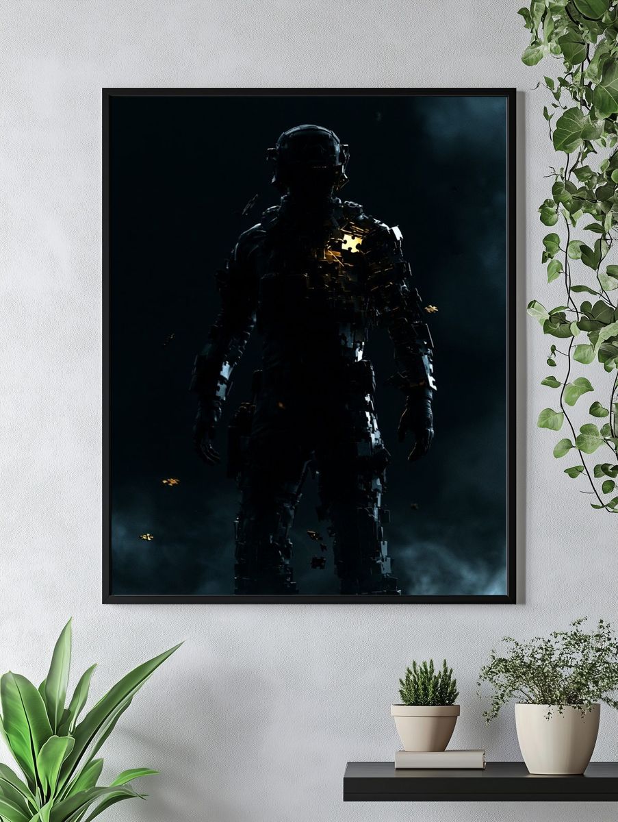 Glowing Cyber Soldier Poster. — room view 4