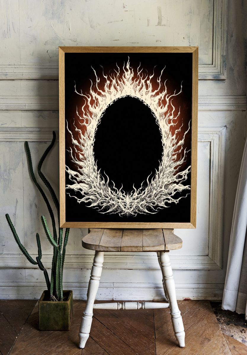 Flame Wreath Abstract Poster. room preview