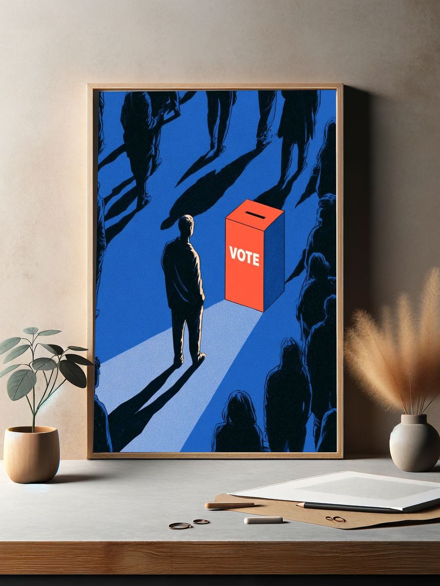 Vote Ballot Box Illustration Poster. — room view 2