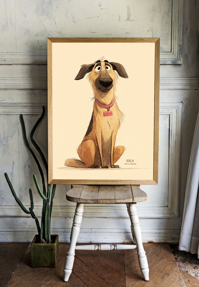 Nala the Dog Illustration Poster room preview