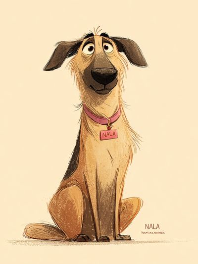 Nala the Dog Illustration Poster. poster