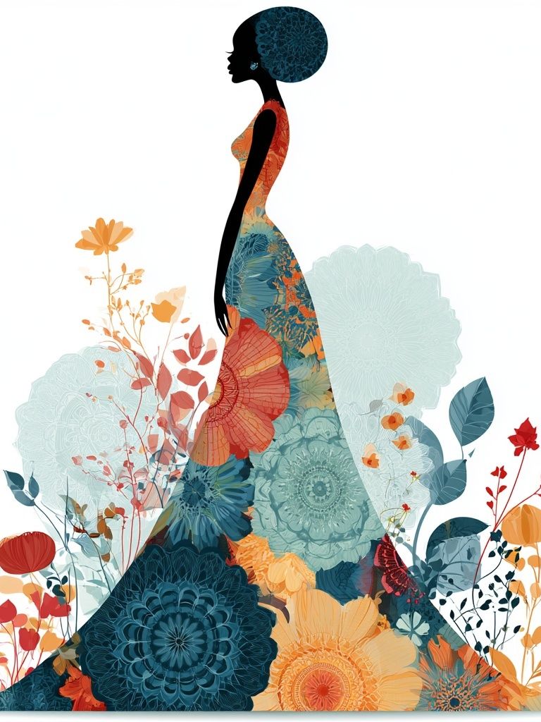 Floral Silhouette Illustration Poster. poster — illustration art