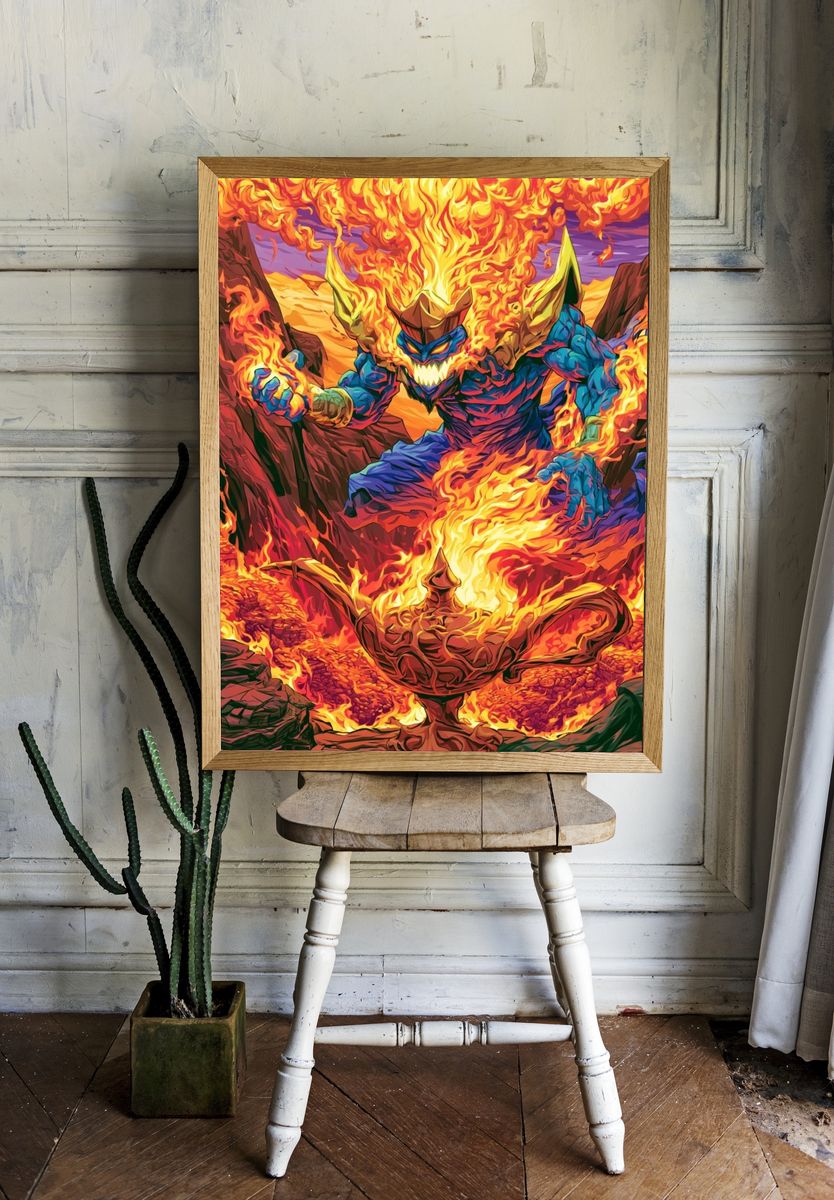 Fire Demon Fantasy Poster. — room view 1