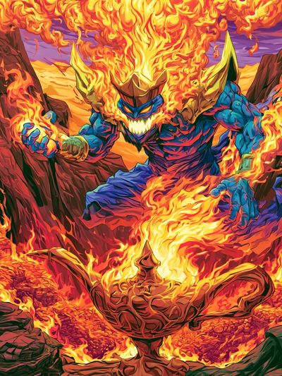 Fire Demon Fantasy Poster. poster print