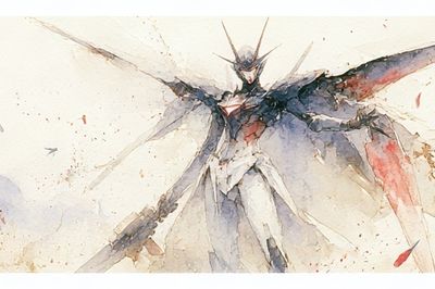 Mecha Angel Watercolor Poster. poster