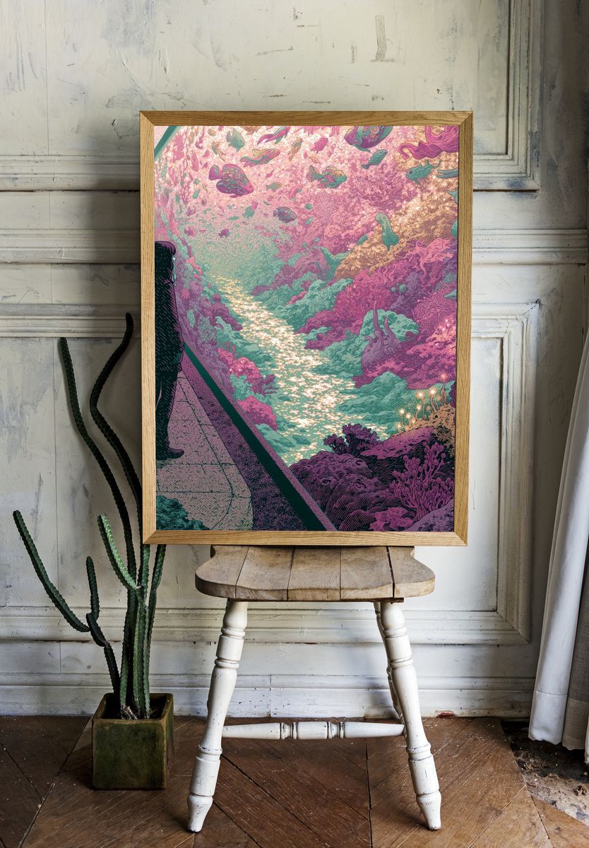 Dreamlike Coral Canyon Print. — room view 1