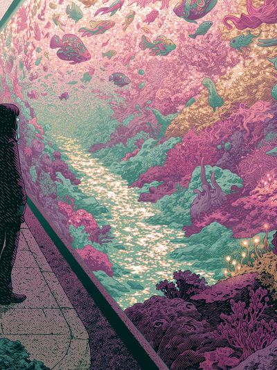 Dreamlike Coral Canyon Print. poster