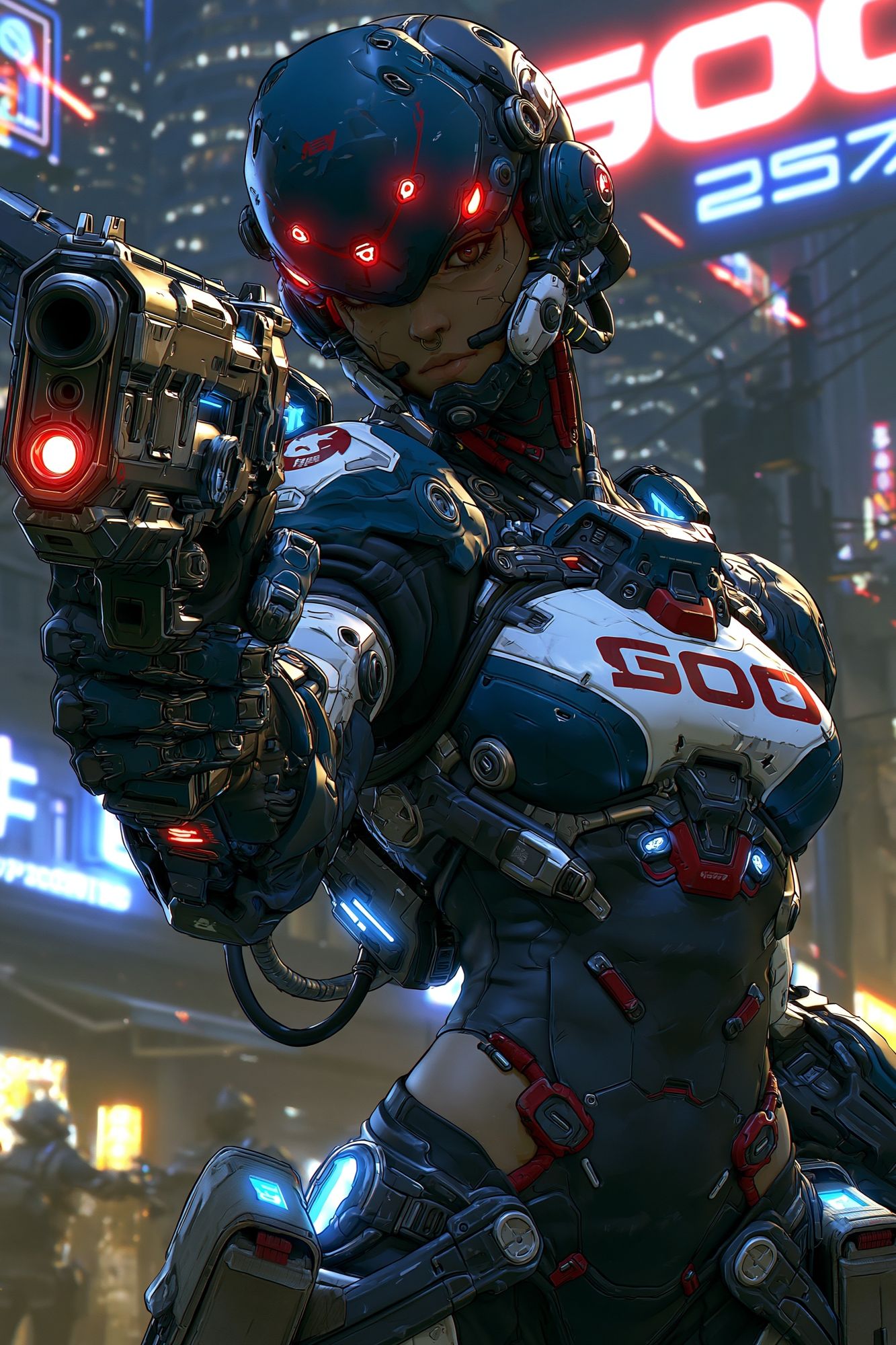 Cyberpunk Android Warrior Poster. poster detail