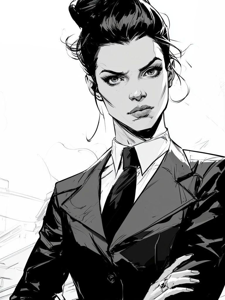 Monochrome Woman Portrait Print. poster detail
