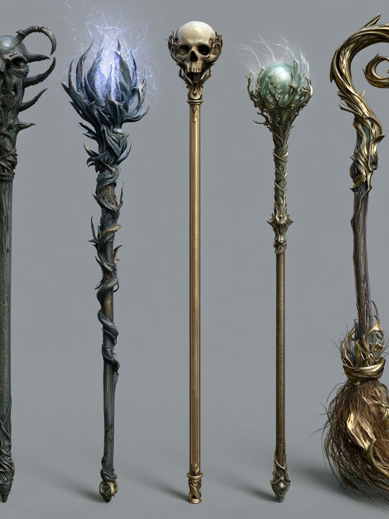 Fantasy Staff Collection Illustration Print. poster detail