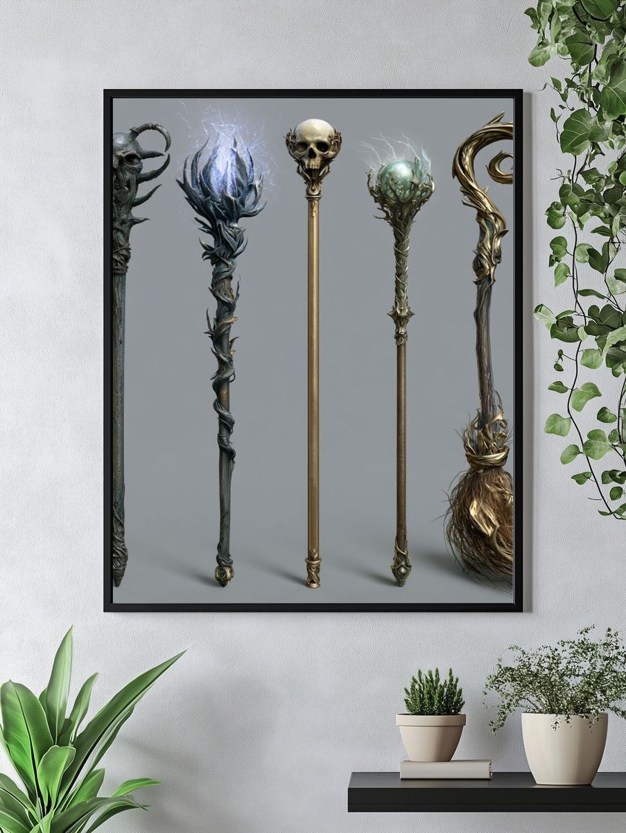 Fantasy Staff Collection Illustration Print. — room view 4