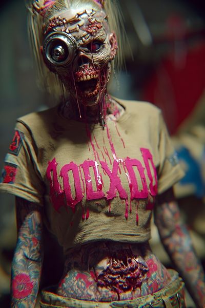 Cyberpunk Zombie Portrait Poster.