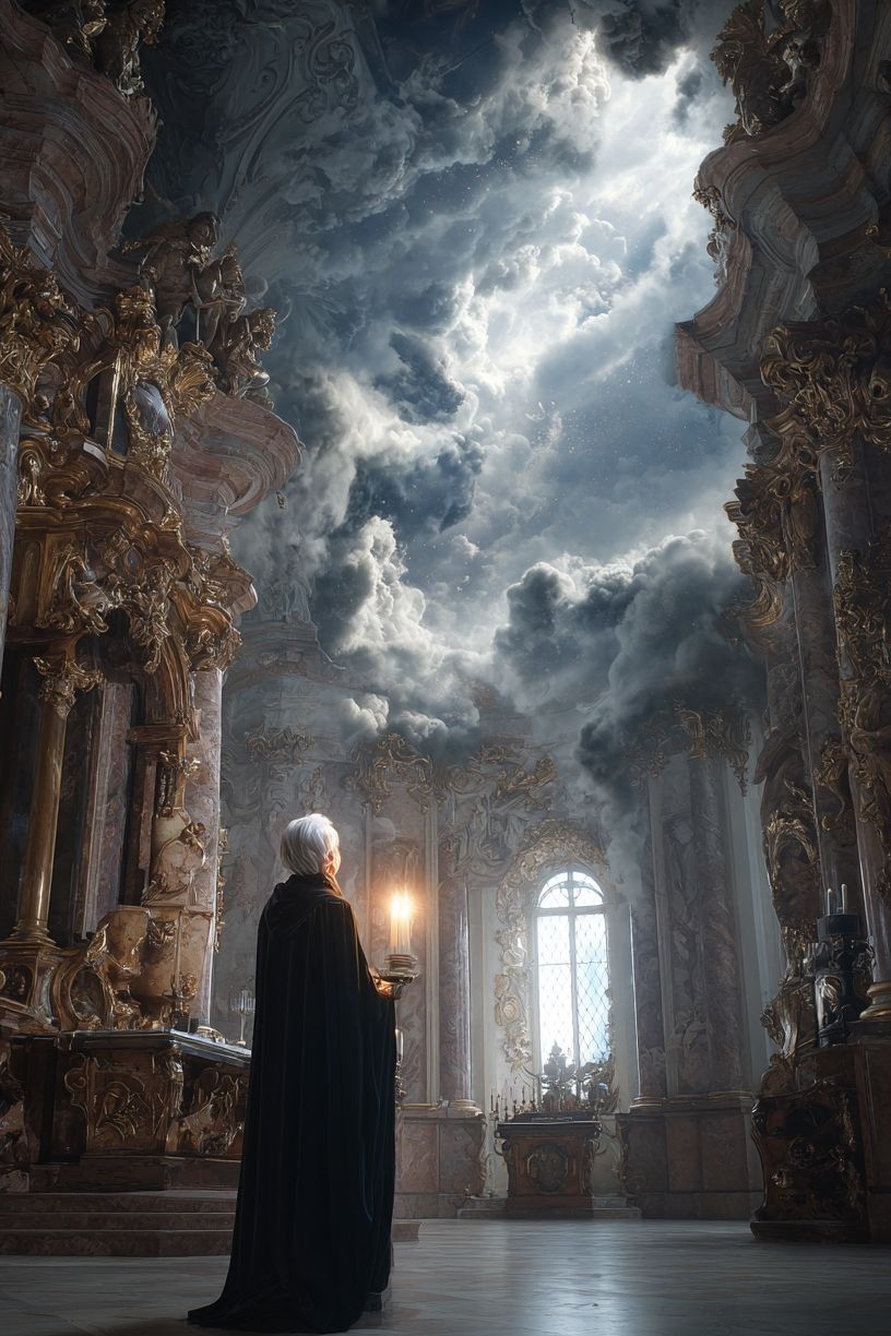 Celestial Cathedral Fantasy Print. poster detail