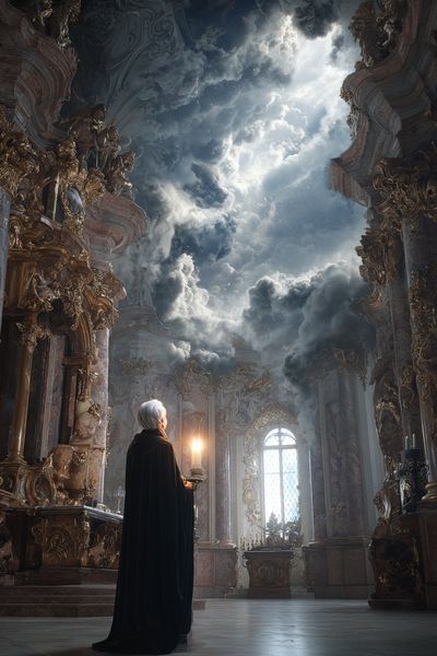 Celestial Cathedral Fantasy Print. poster