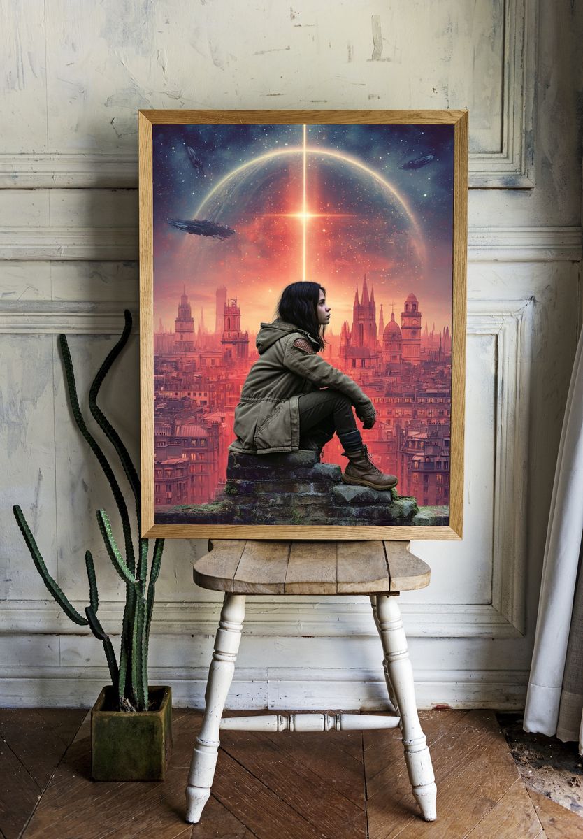 Sci-Fi City Horizon Poster room preview