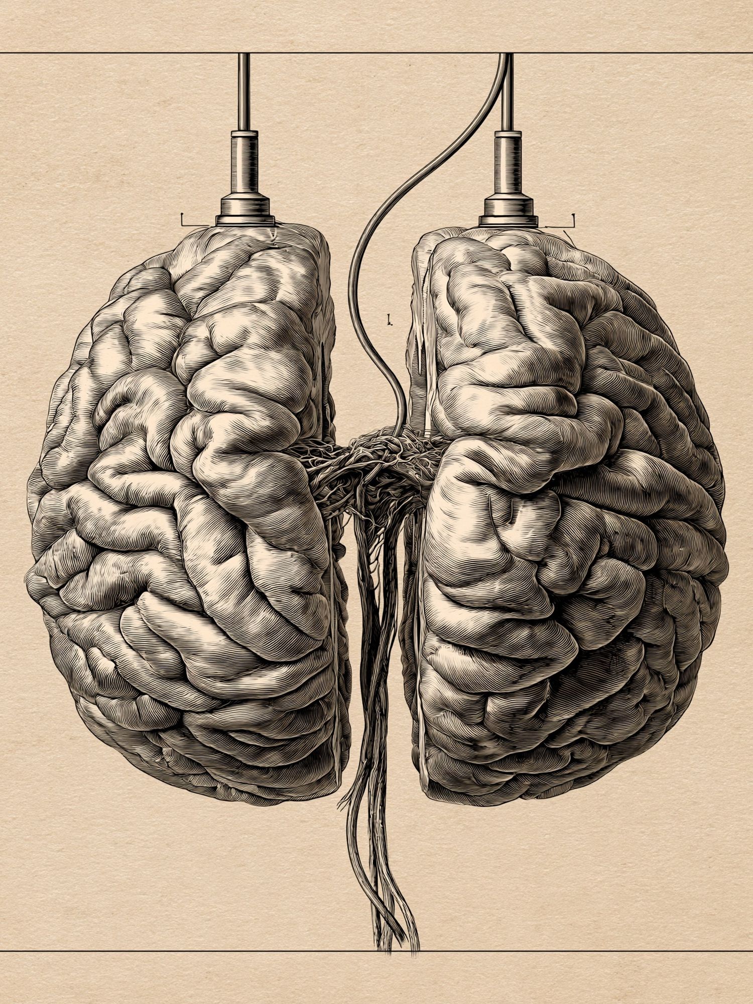 Anatomical Brain Ink Print. poster detail