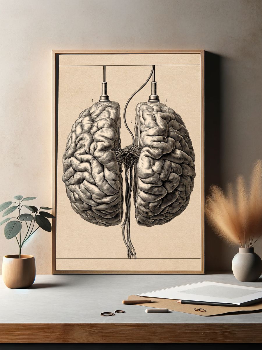 Anatomical Brain Ink Print. — room view 2