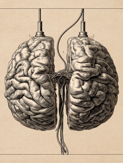 Anatomical Brain Ink Print. poster