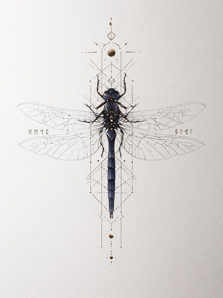 Dragonfly Geometric Illustration Poster. poster detail