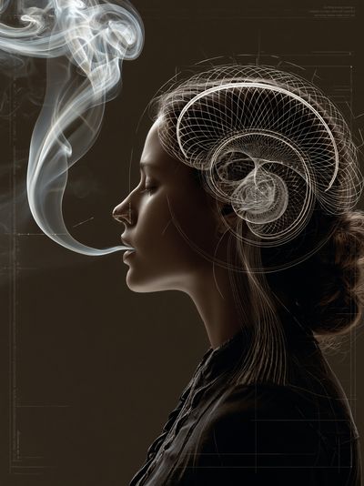 Surreal Smoke Portrait Print. poster