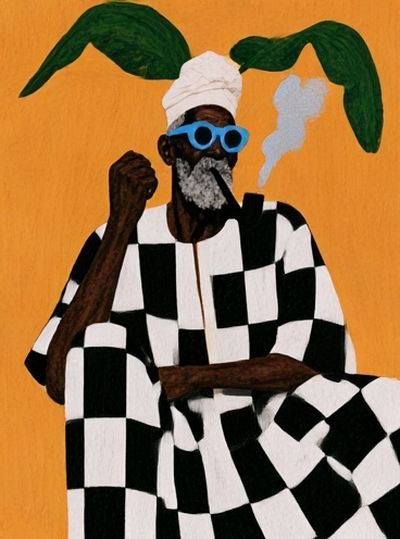 Checkerboard Figure Illustration Poster. poster