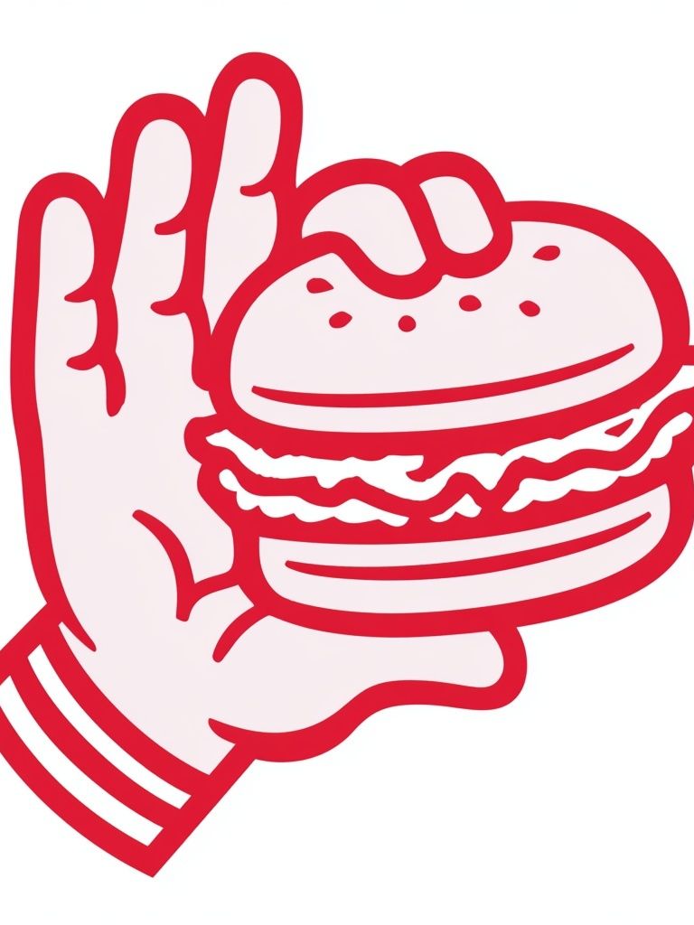 Burger Hand Illustration Poster. poster detail