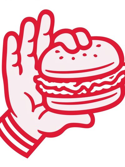 Burger Hand Illustration Poster. poster print
