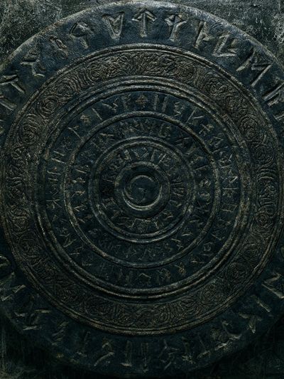Ancient Rune Circle Illustration Print.