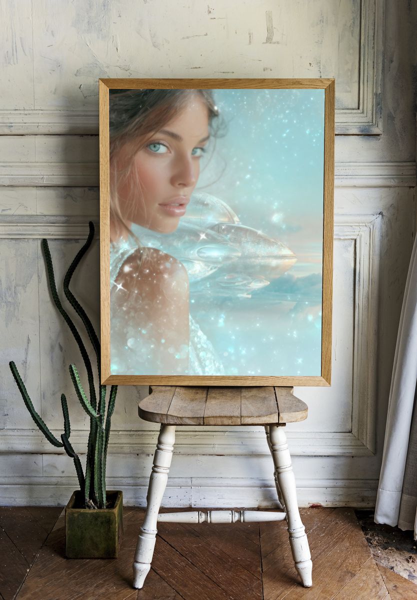 Celestial Portrait Digital Art Print. room preview
