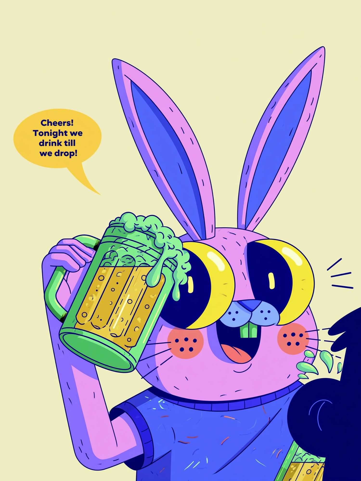 Party Bunny Cartoon Poster. poster detail