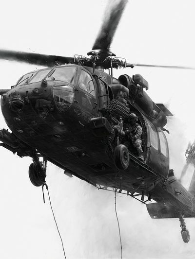 Black Hawk Assault Helicopter Print.