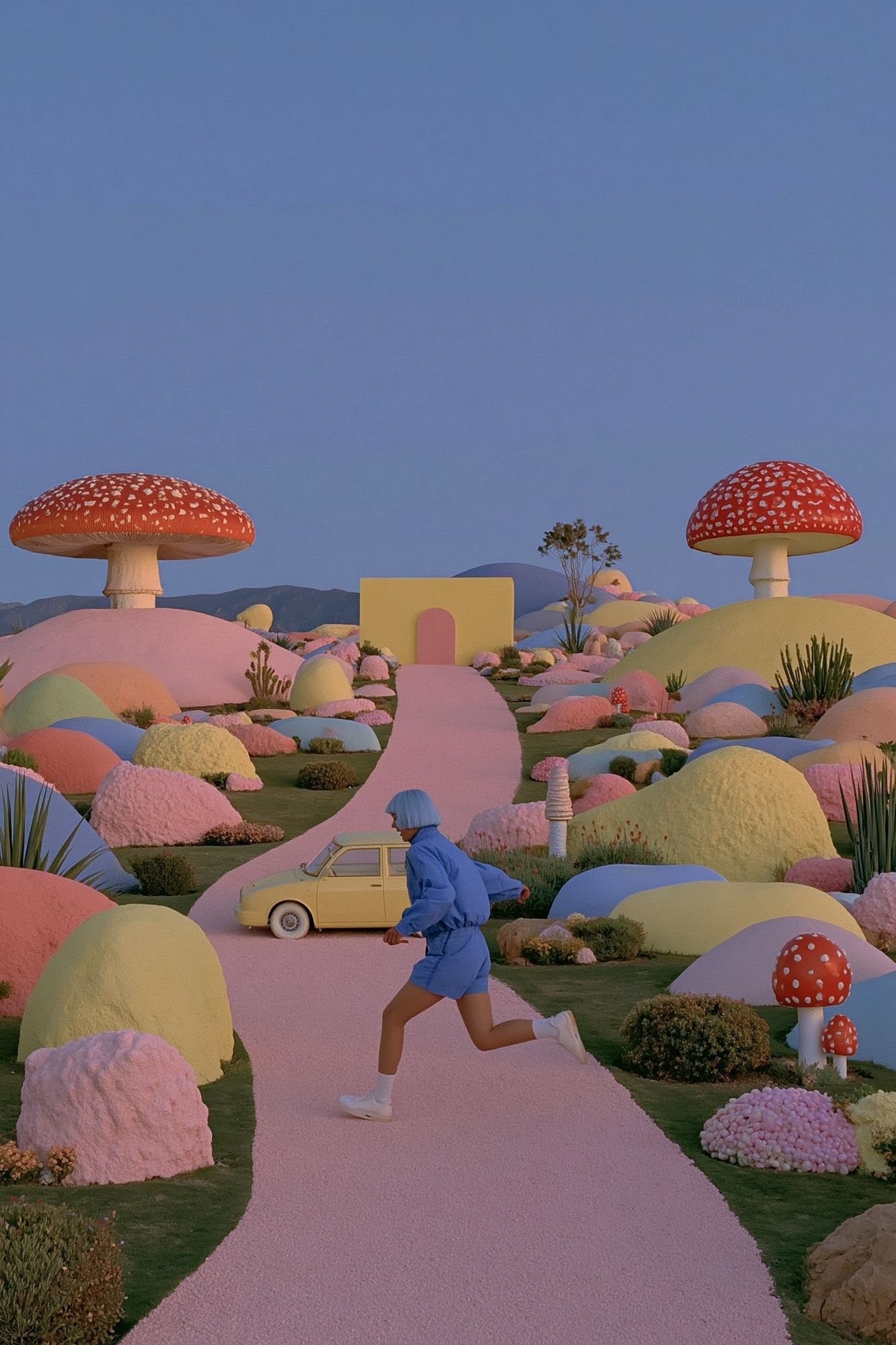 Surreal Mushroom Garden Poster. poster detail