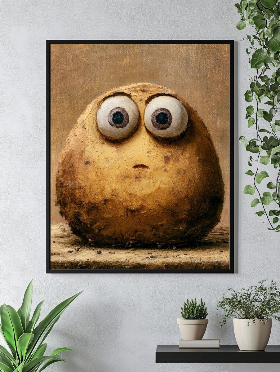 Surprised Potato Illustration Poster. — room view 4