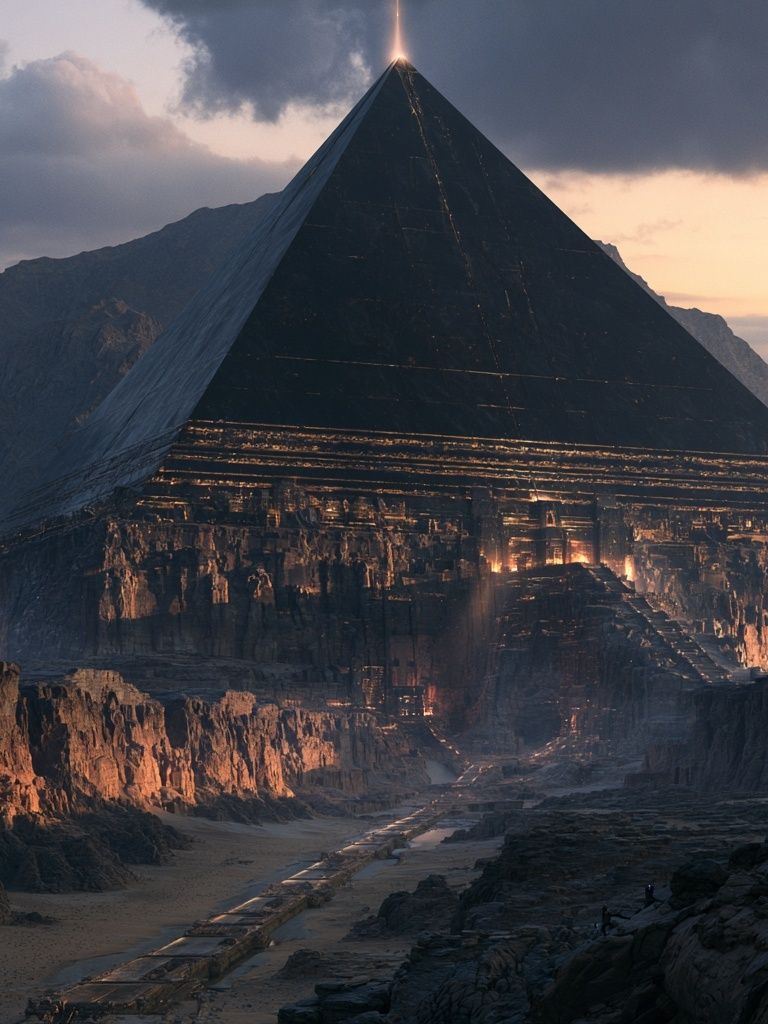 Mystic Pyramid at Sunset Print. poster detail