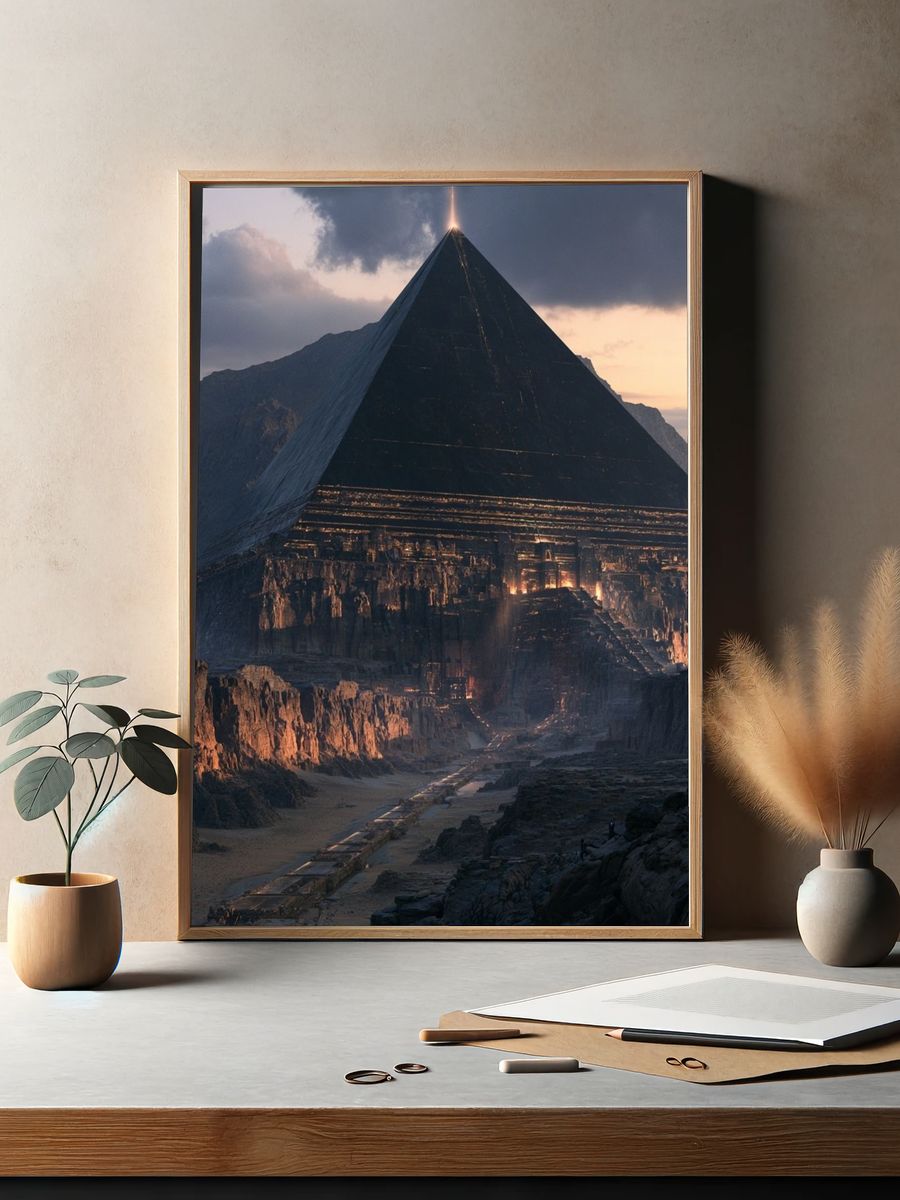 Mystic Pyramid at Sunset Print. — room view 2