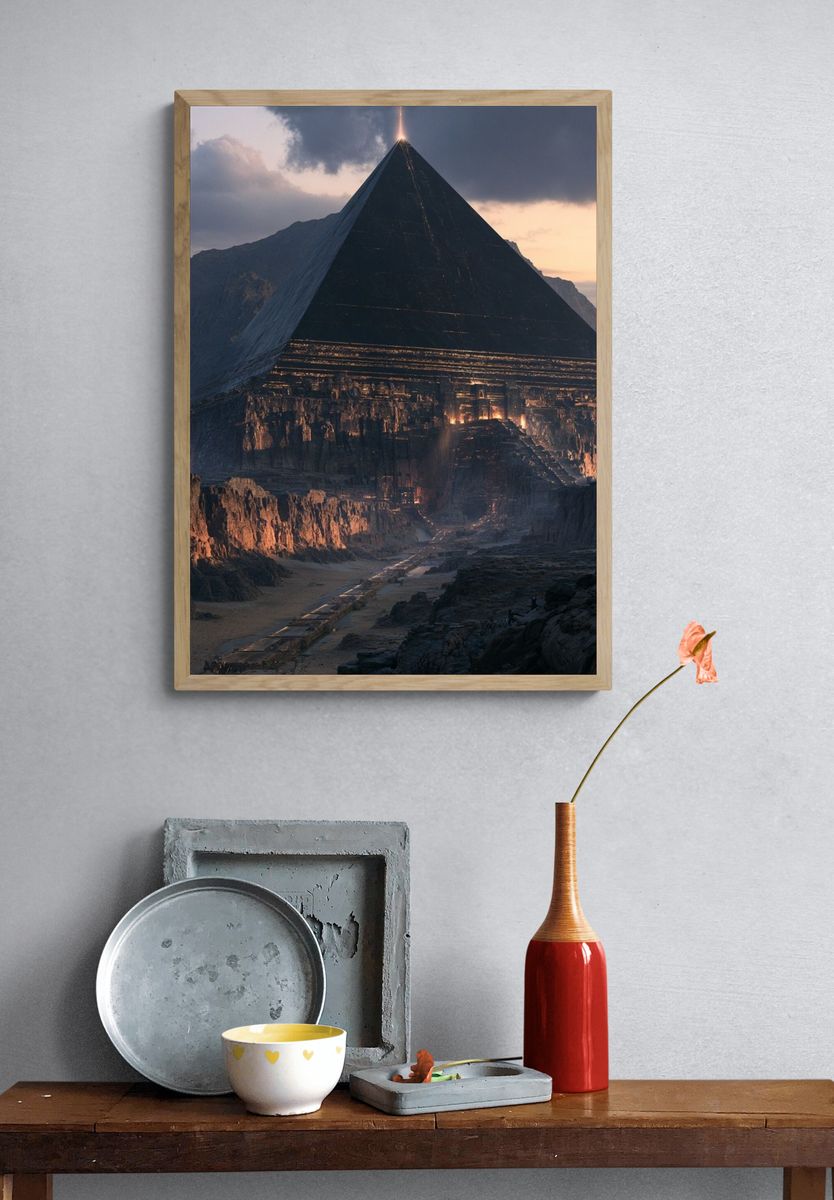 Mystic Pyramid at Sunset Print. — room view 3