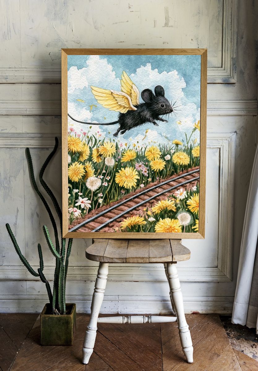 Winged Mouse Meadow Poster. — room view 1