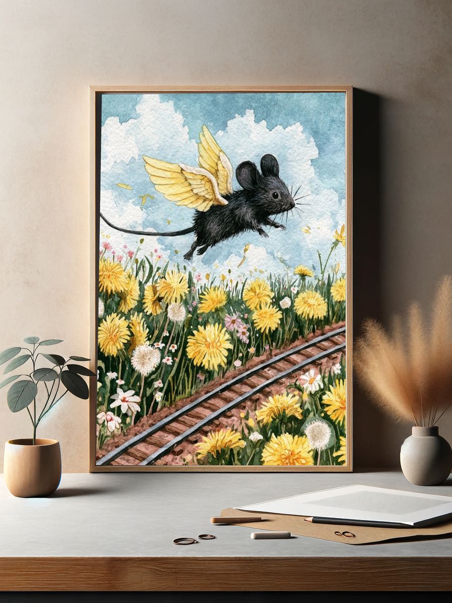 Winged Mouse Meadow Poster. — room view 2