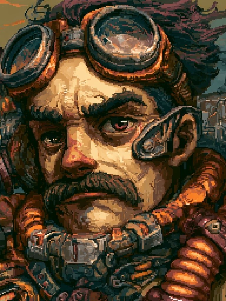 Steampunk Aviator Portrait Poster. poster — illustration art