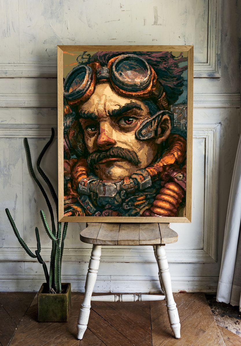 Steampunk Aviator Portrait Poster. room preview