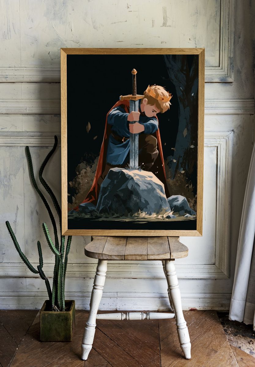 Young Knight with Sword Poster. room preview