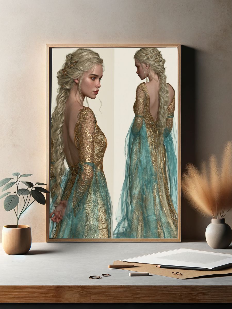 Elven Gown Portrait Print. — room view 2