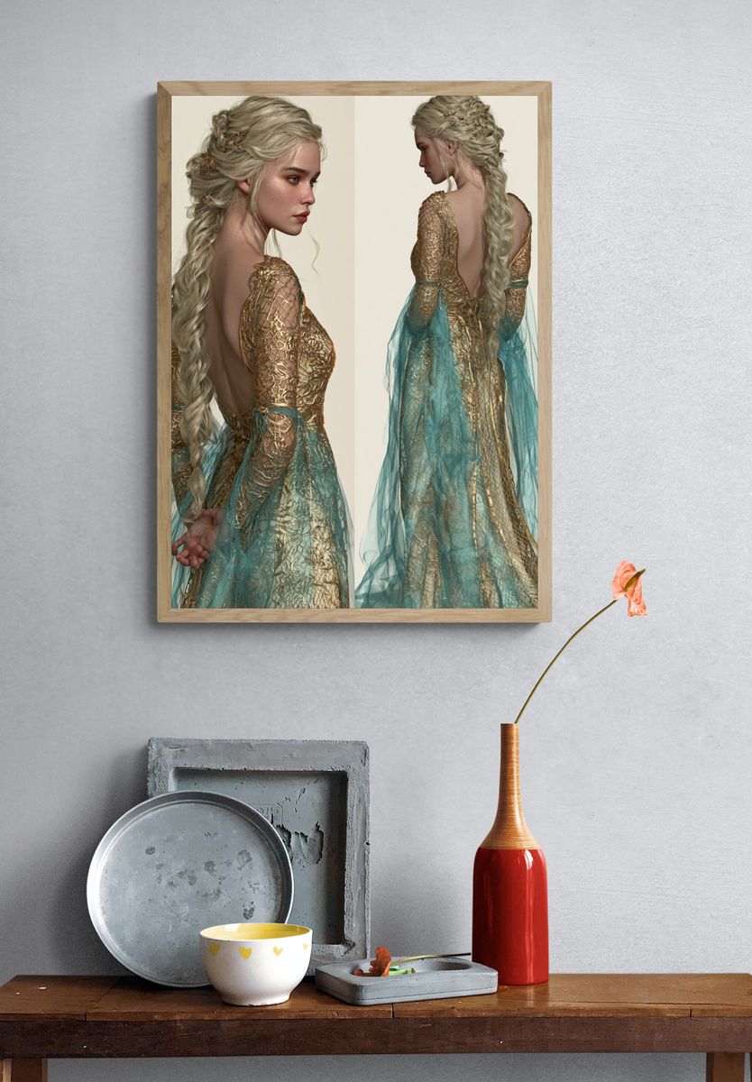 Elven Gown Portrait Print. — room view 3