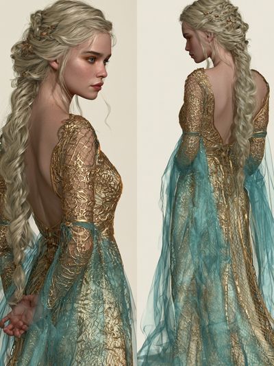 Elven Gown Portrait Print. poster