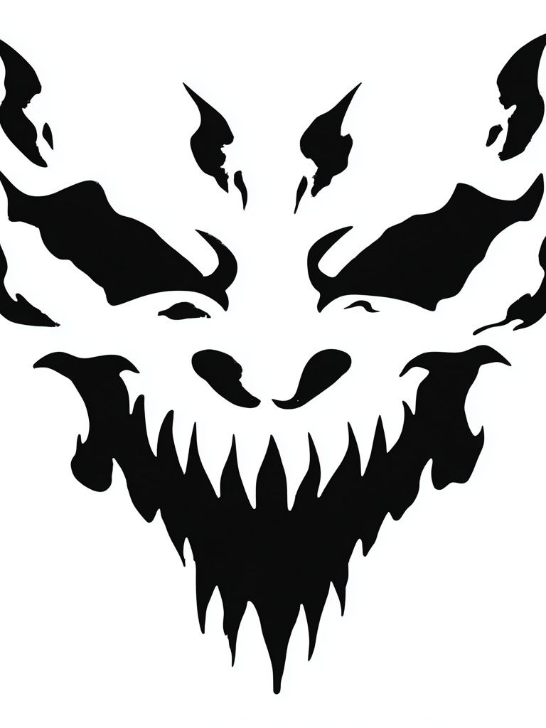 Demonic Skull Silhouette Poster. poster detail
