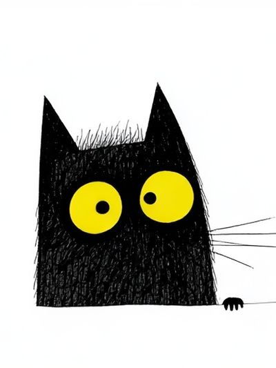 Black Cat Cartoon Poster. poster