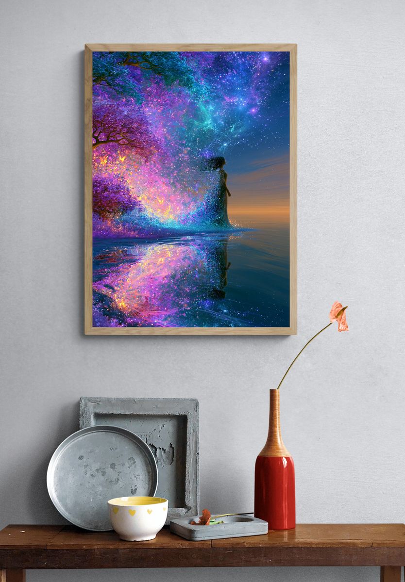 Celestial Woman Fantasy Print. — room view 3