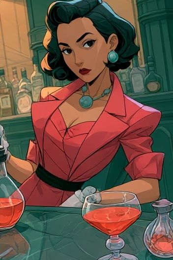 Cocktail Bar Woman Illustration Poster. poster detail