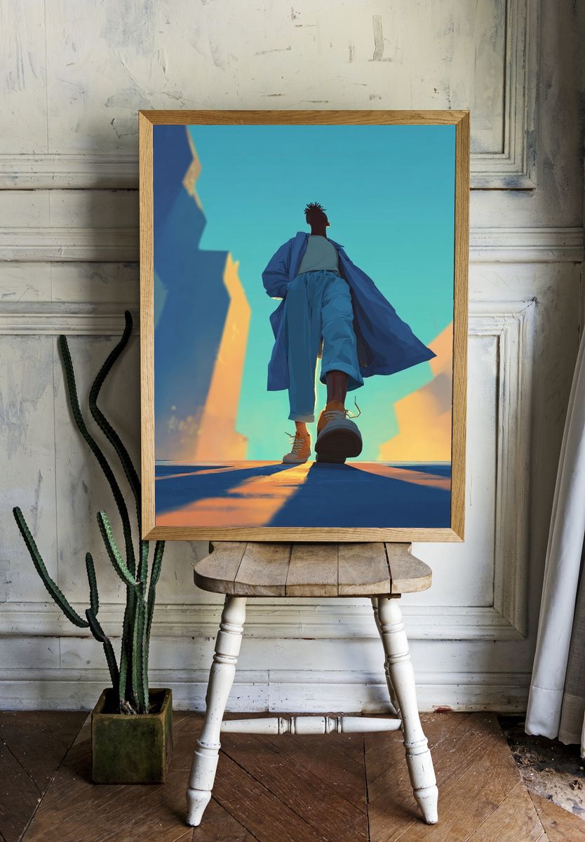 Silence Sheep Art Nouveau Poster. — room view 1
