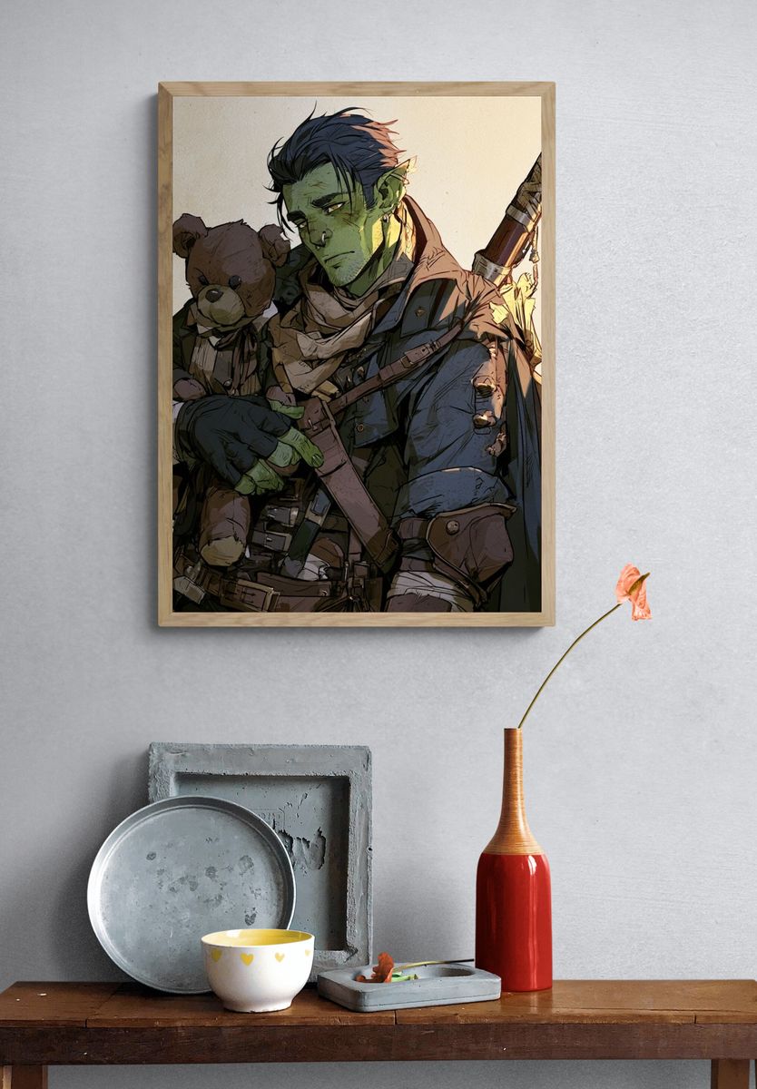 Fantasy Orc Portrait Poster. — room view 3